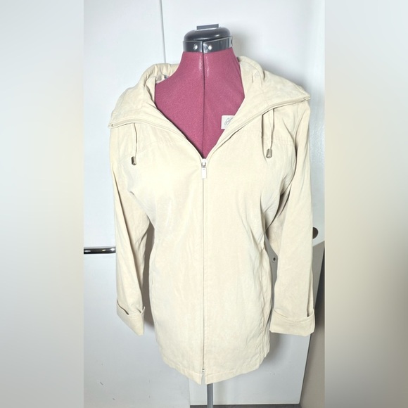 London Fog Women's Beige Hooded Utility Jacket - Picture 1 of 7